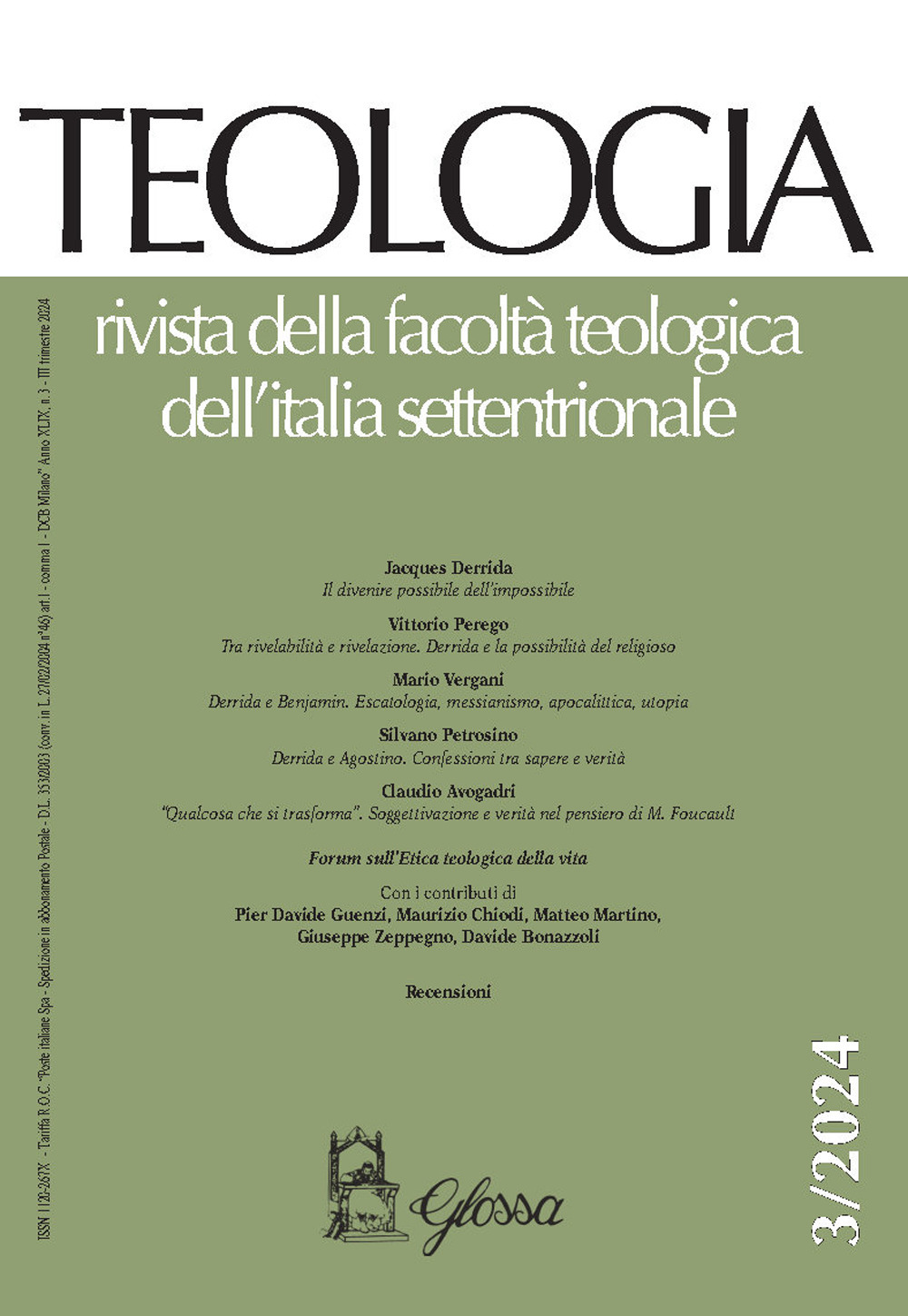 Teologia. Rivista della facoltà teologica dell'Italia settentrionale (2024). Vol. 3