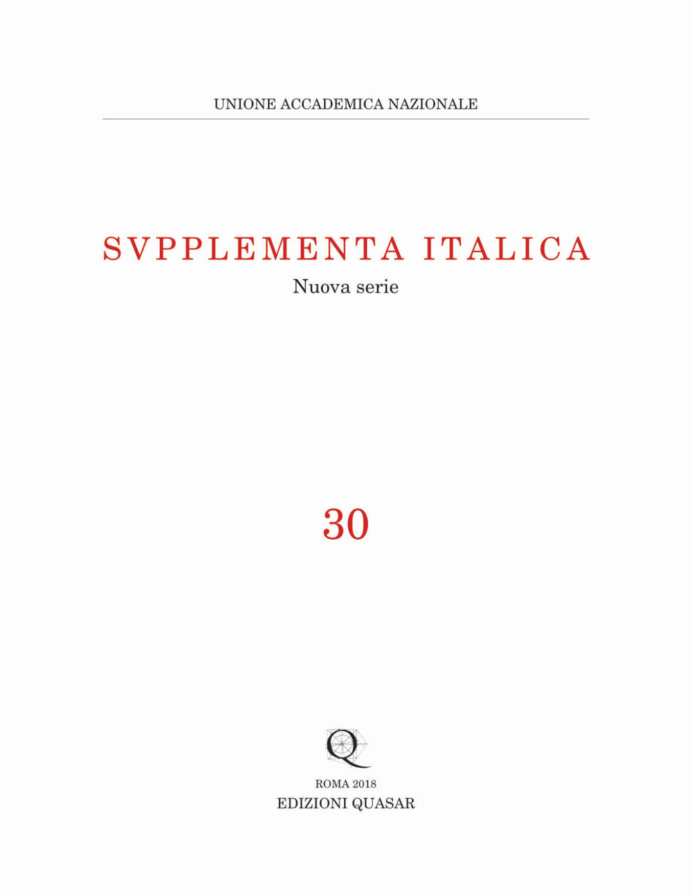 Supplementa Italica. Nuova serie (2018). Vol. 30