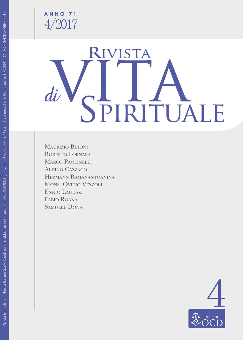 Rivista di vita spirituale (2017). Vol. 4