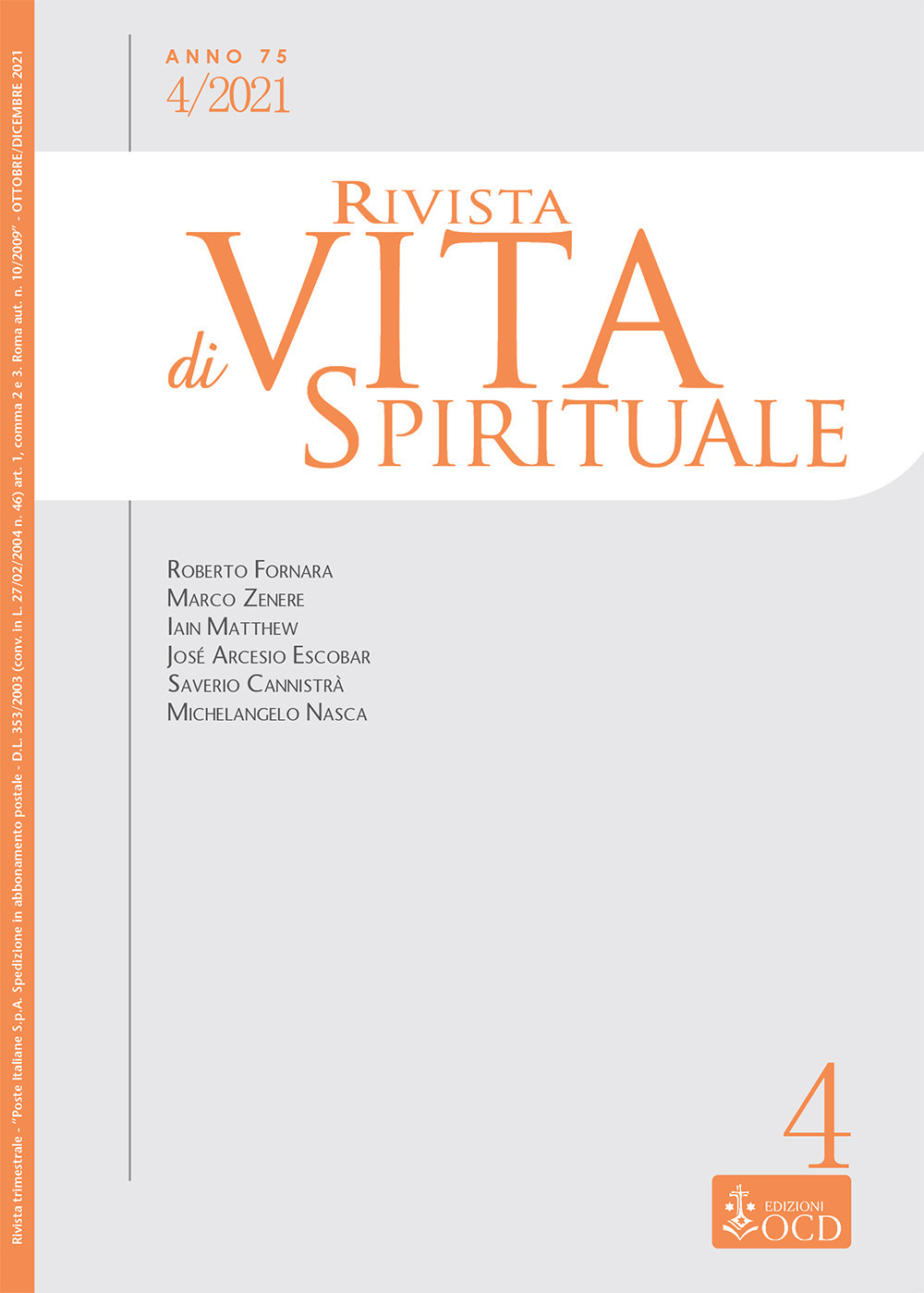 Rivista di vita spirituale (2021). Vol. 4