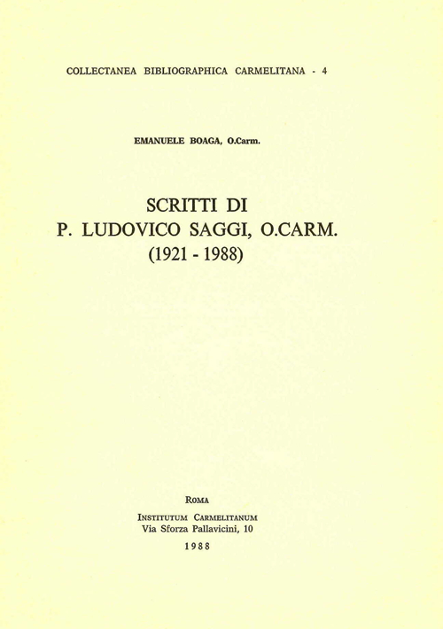 Scritti di p. Ludovico Saggi (1921-1988)