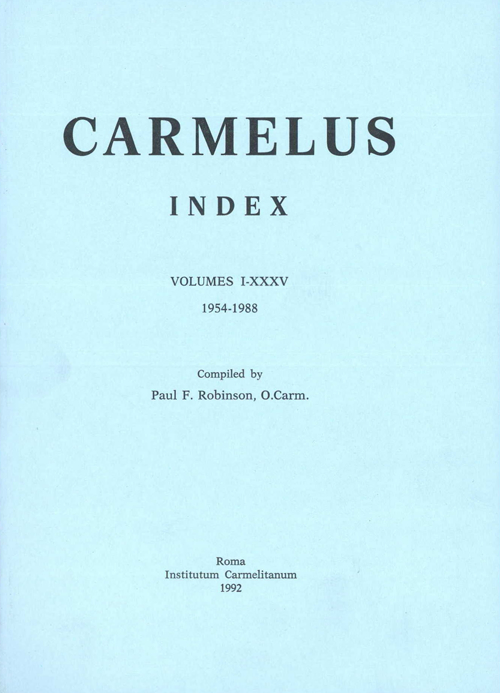 Carmelus. Index volumes (1954-1988)