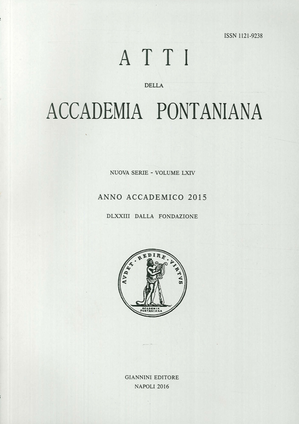 Atti della Accademia Pontaniana. Nuova Serie (2015). Vol. 64