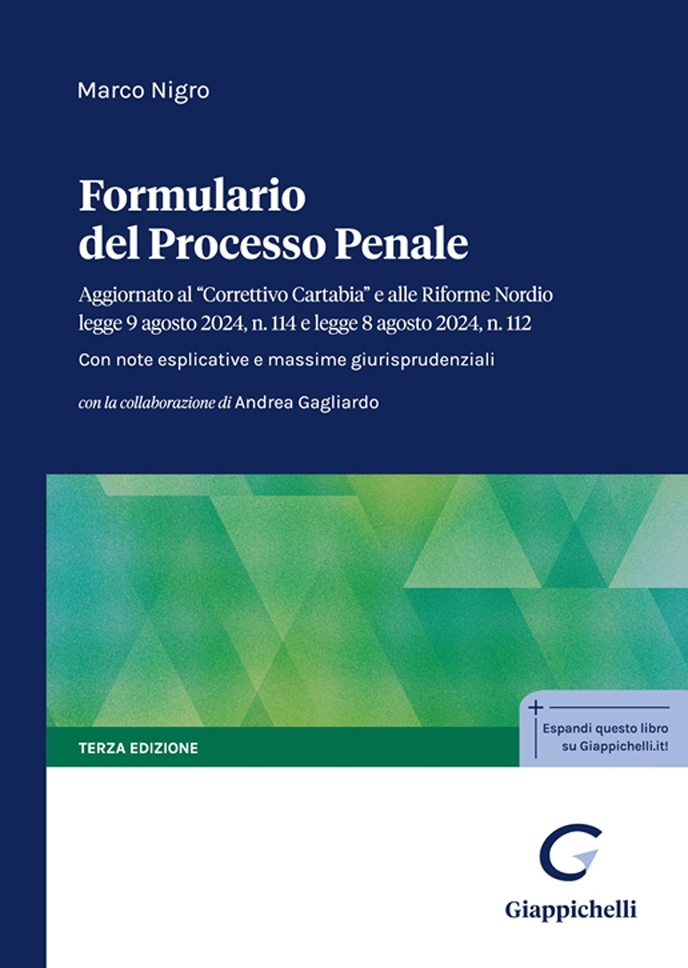 Formulario del processo penale. Aggiornato al «Correttivo Cartabia» e alle Riforme Nordio legge 9 agosto 2024, n. 114 e legge 8 agosto 2024, n. 112