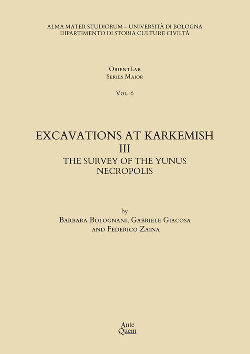 Excavations at Karkemish. Vol. 3: The survey of the Yunus necropolis