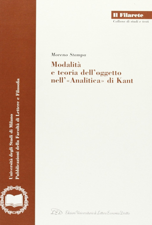 Modalità e teoria dell'oggetto nell'«Analitica» di Kant