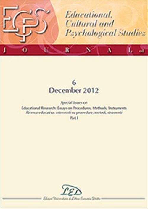 Journal of educational, cultural and psychological studies (ECPS Journal) (2012). Ediz. italiana e inglese. Vol. 6