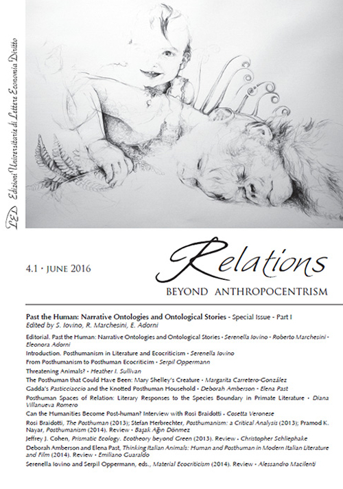 Relations. Beyond anthropocentrism (2016). Vol. 4/1: Past the human: narrative ontologies and ontological stories