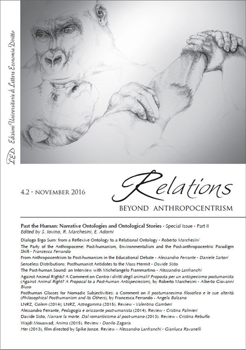 Relations. Beyond Anthropocentrism (2016). Vol. 4/2: Past the human: narrative ontologies and ontological stories