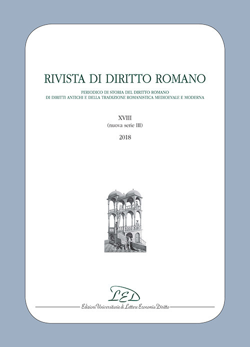 Rivista di diritto romano. Nuova serie (2018). Vol. 18