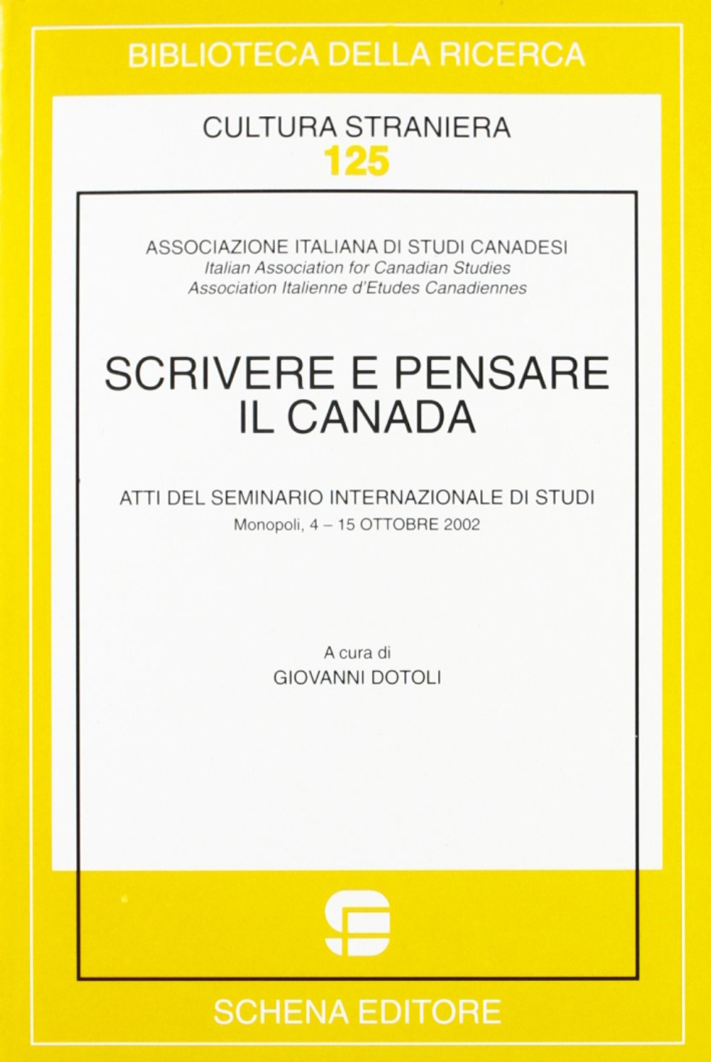 Scrivere e pensare il Canada