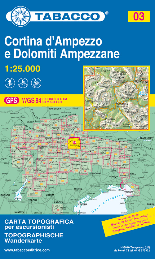 Cortina d'Ampezzo. Dolomiti ampezzane 1:25.000