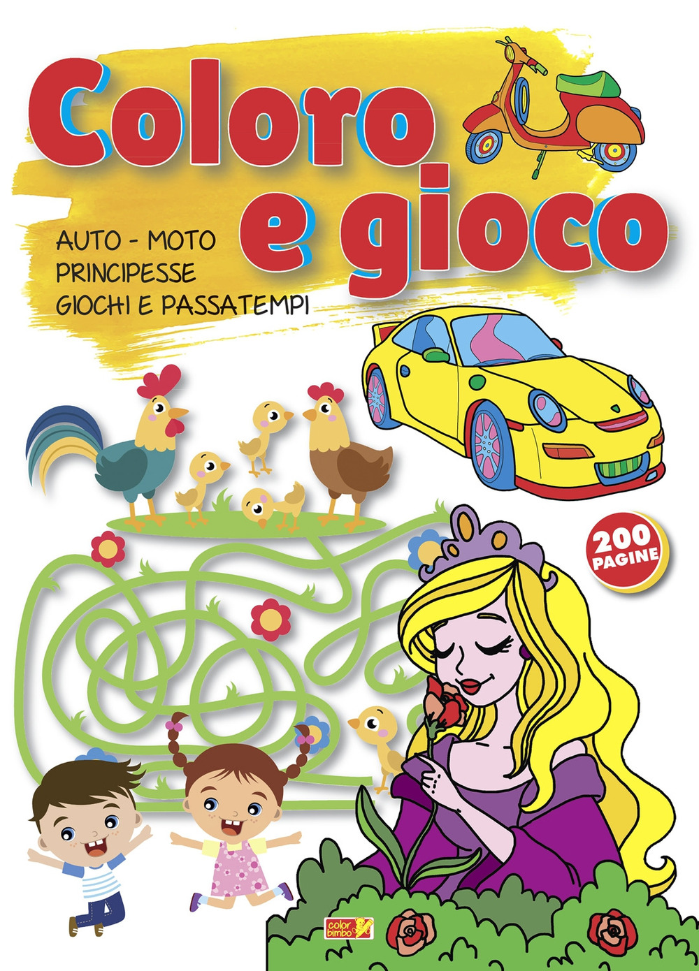 Coloro e gioco. Auto-moto-principesse-giochi e e passatempi