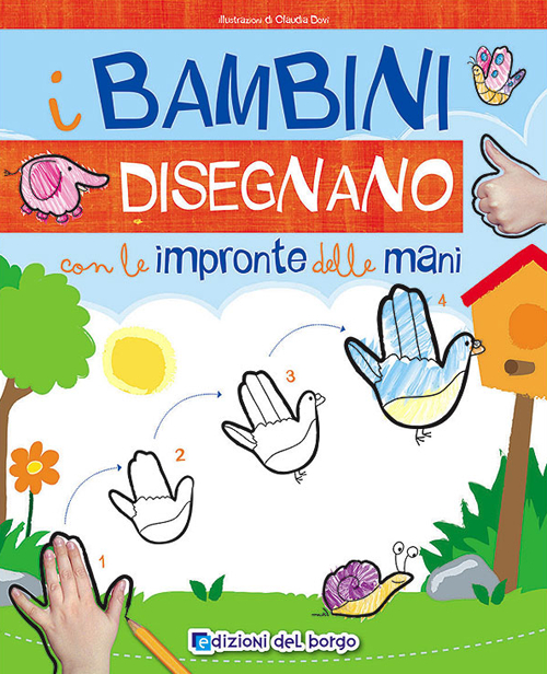 I bambini disegnano con le impronte delle mani. Imparo a disegnare