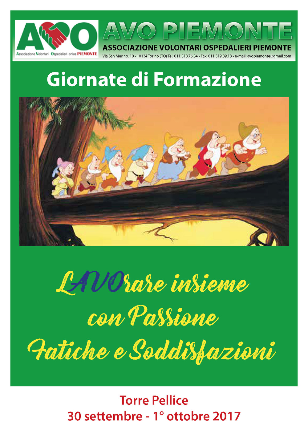 Lavorare insieme con passione. Fatiche e soddisfazioni. Giornate di formazione (Torre Pelice, 30 settembre-1 ottobre 2017)