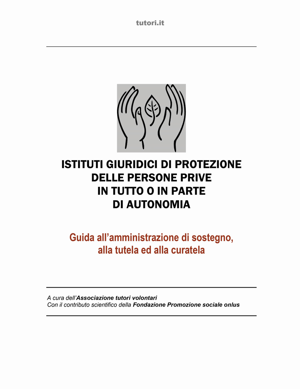 Istituti giuridici di protezione delle persone prive in tutto o in parte di autonomia. Guida all'amministrazione di sostegno, alla tutela ed alla curatela