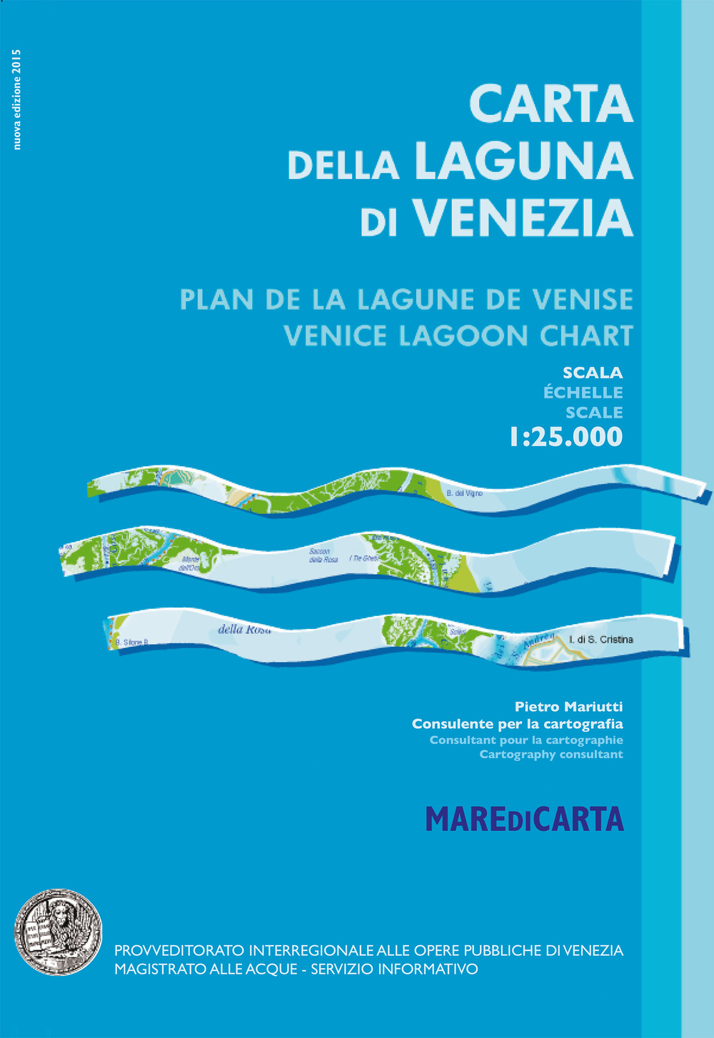 Carta della laguna di Venezia-Plan de la lagune de Venise-Venice lagoon chart. Ediz. multilingue