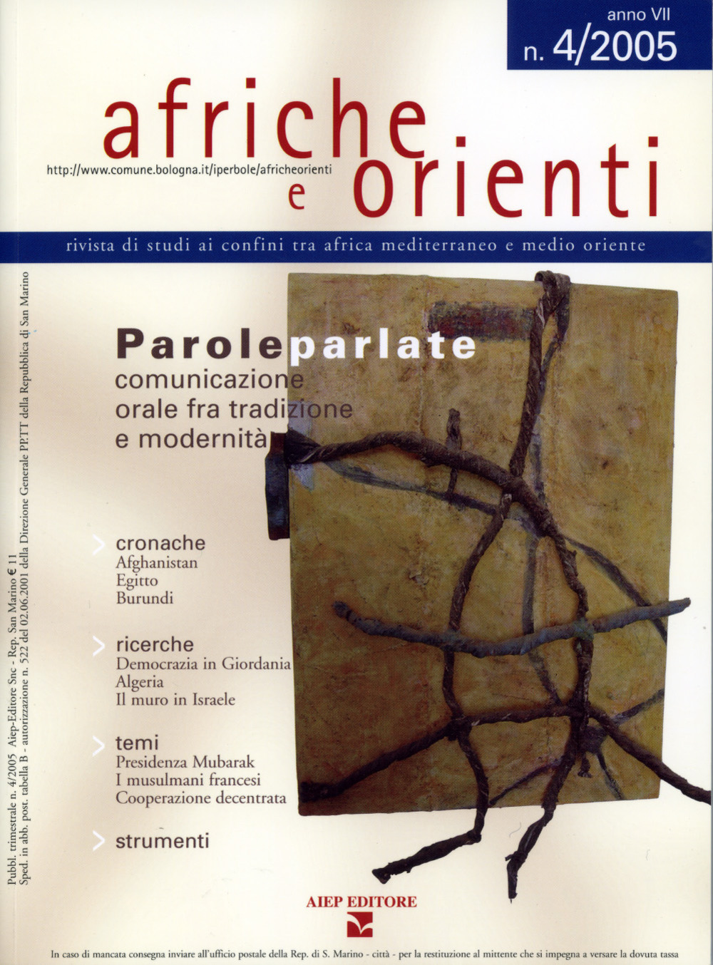 Afriche e Orienti (2005). Vol. 4: Parole parlate. Comunicazione orale fra tradizione e modernità