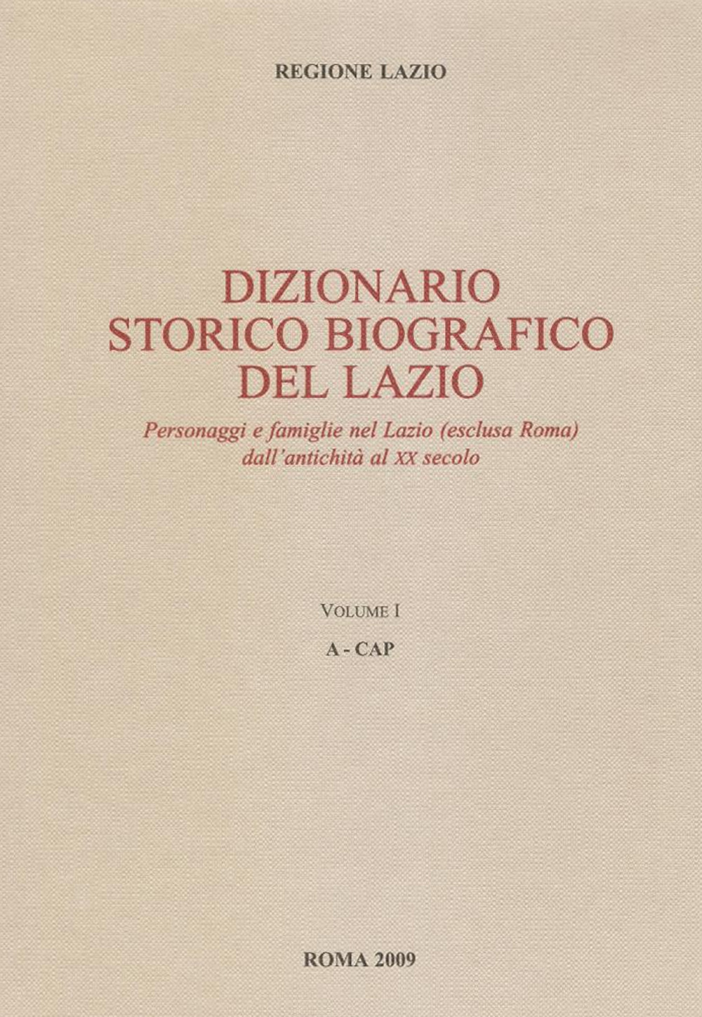 Dizionario storico biografico del Lazio