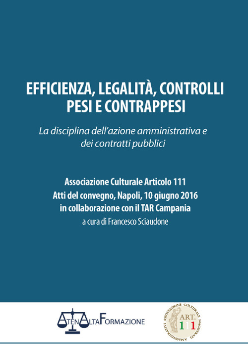 Efficienza, legalità, controlli, pesi e contrappesi. La disciplina dell'azione amministrativa e dei contratti pubblici. Associazione culturale articolo 111. Atti del Convegno (Napoli, 10 giugno 2016)