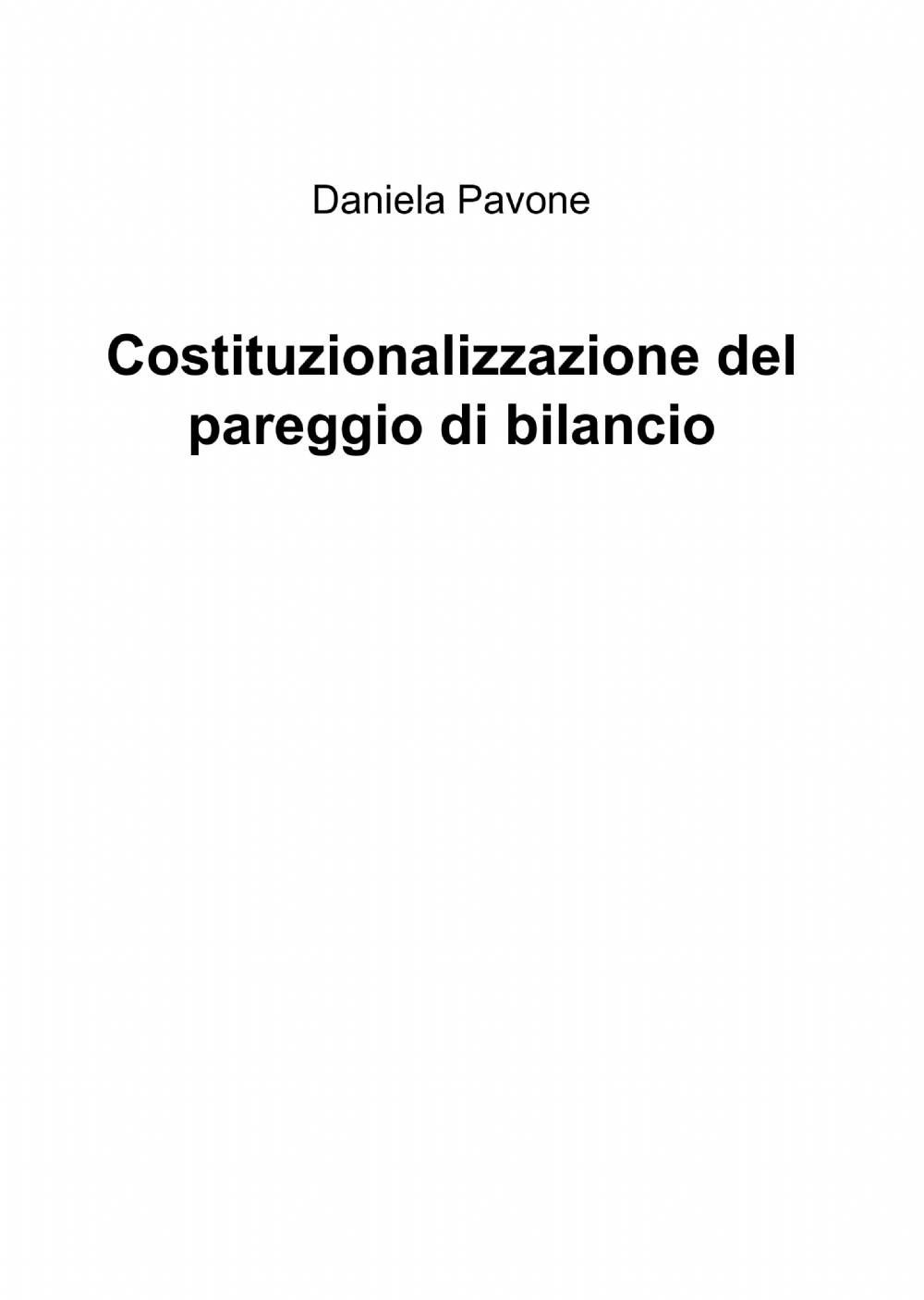 Costituzionalizzazione del pareggio di bilancio