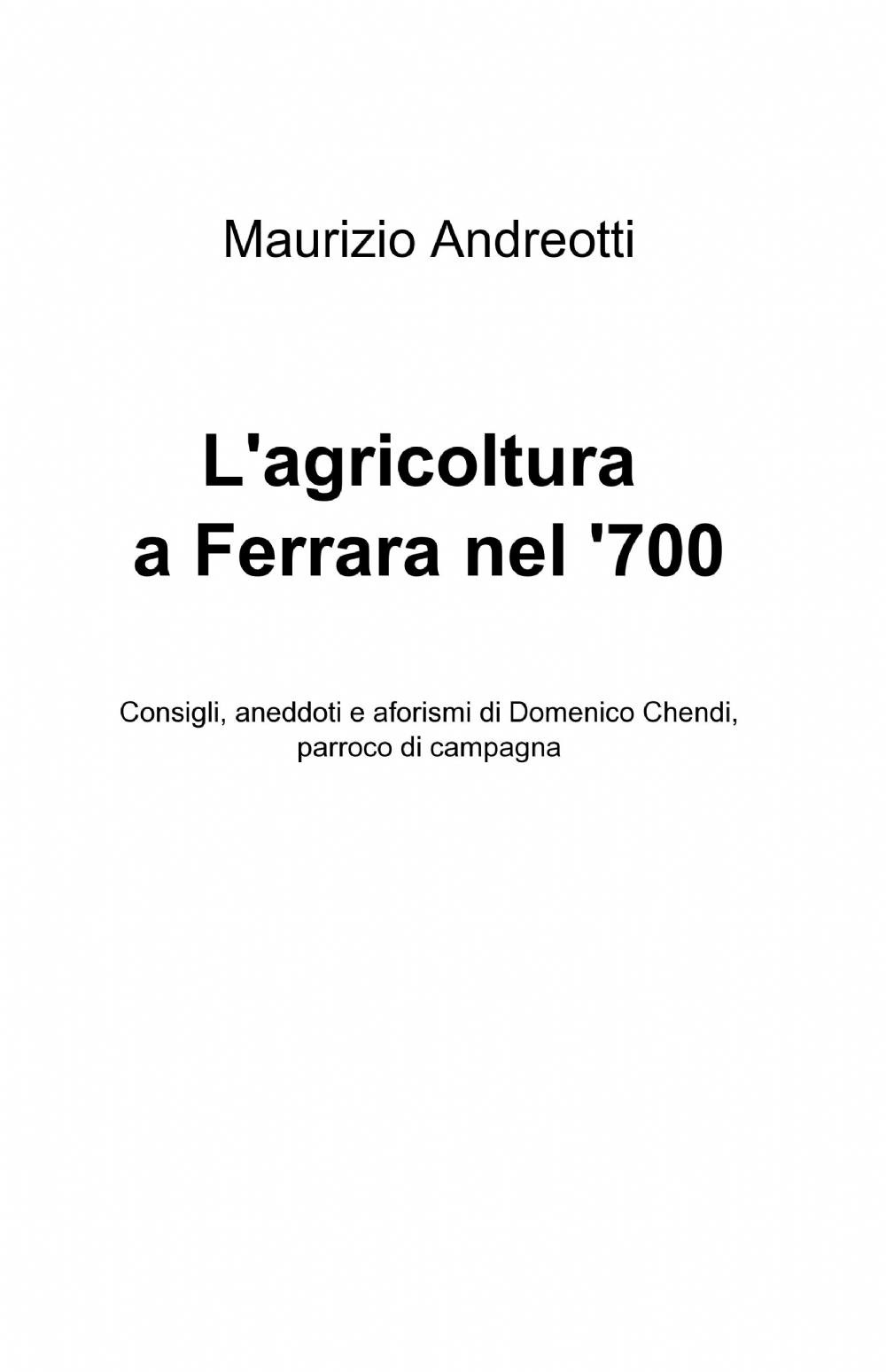 L'agricoltura a Ferrara nel '700