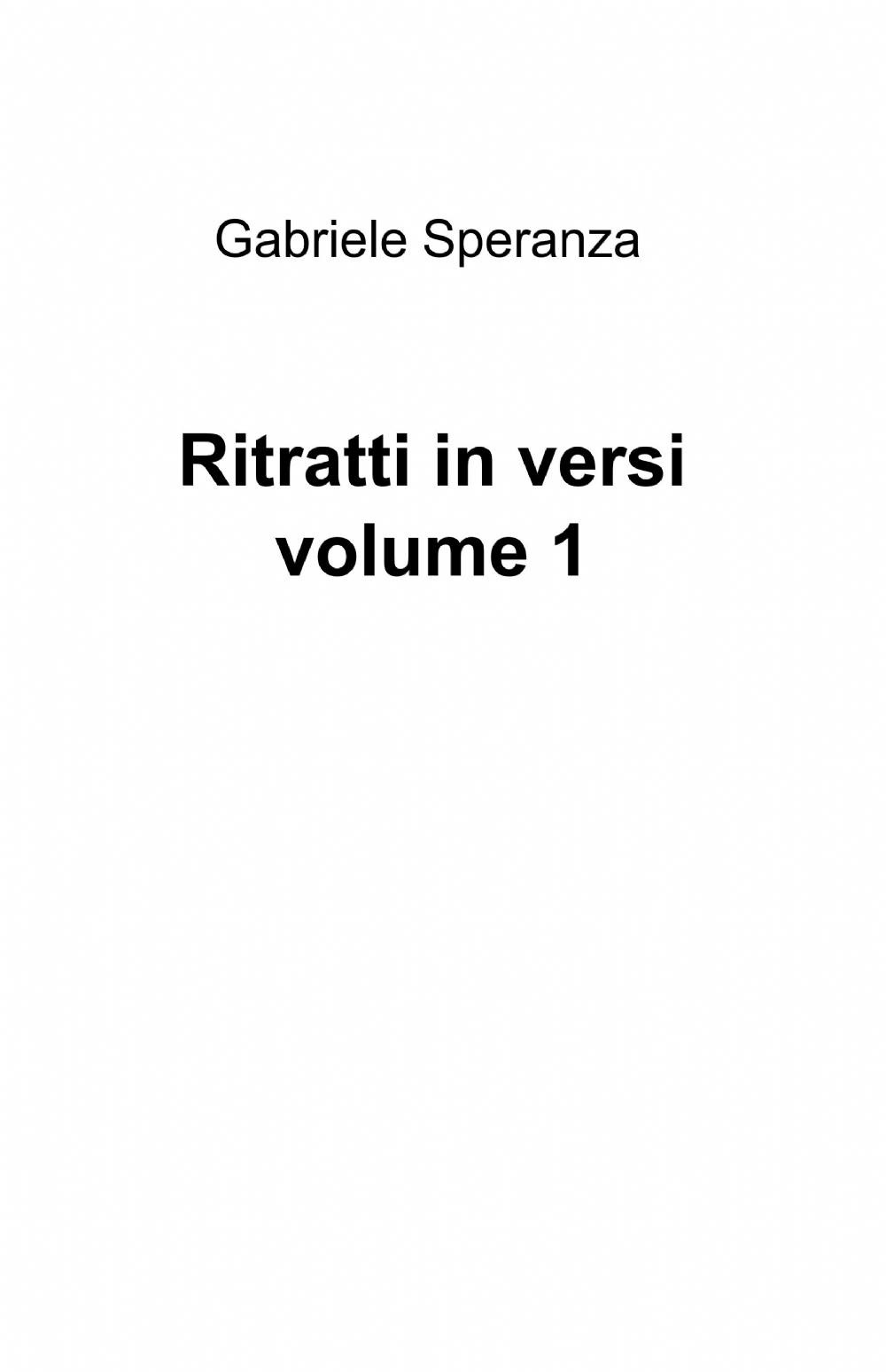 Ritratti in versi. Vol. 1