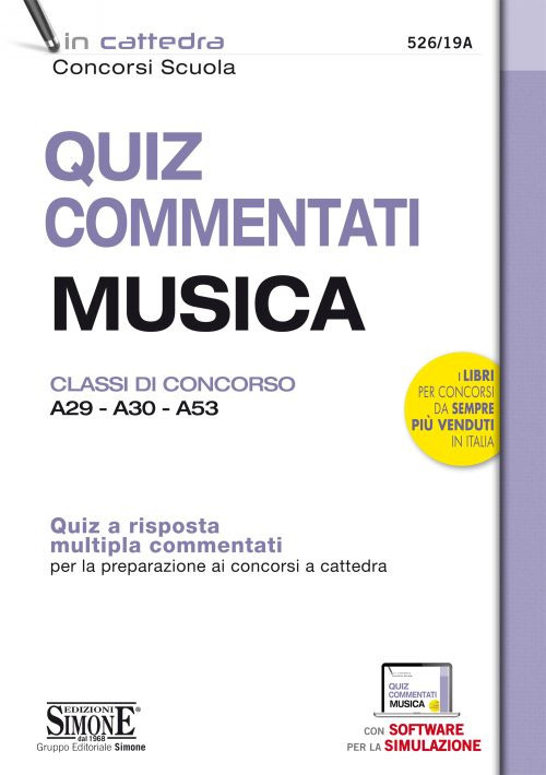 Quiz commentati musica. Classi di concorso A29 - A30 - A53. Quiz a risposta multipla commentati per la preparazione ai concorsi a cattedra. Con software di simulazione