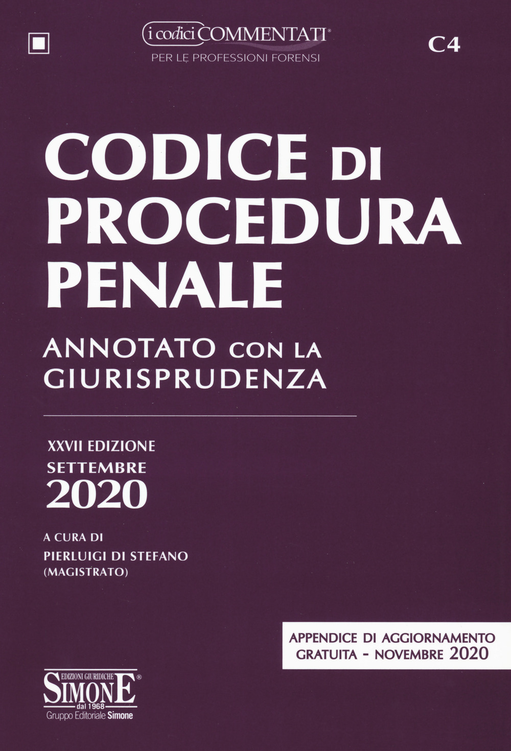 Codice di procedura penale. Annotato con la giurisprudenza. Con appendice di aggiornamento novembre 2020