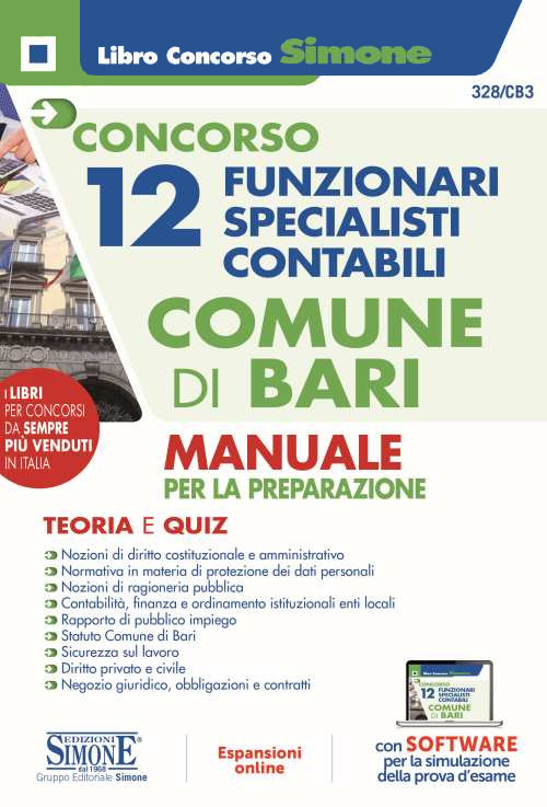 Concorso 12 funzionari specialisti contabili Comune di Bari. Manuale per la preparazione. Con espansione online. Con software di simulazione