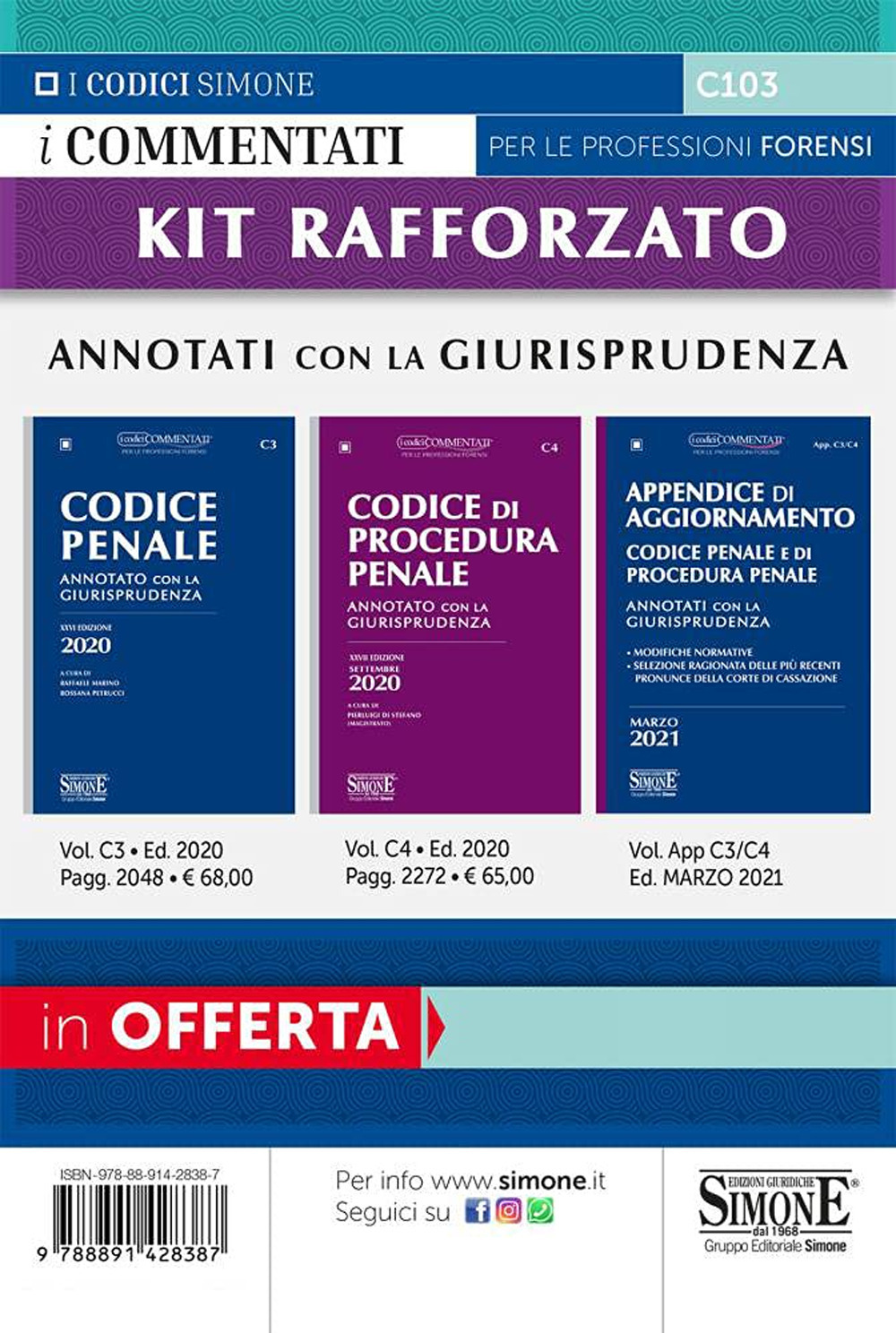 Kit orale rafforzato: Codice penale-Codice procedura penale-Appendice di Aggiornamento Marzo 2021. Annotati con la giurisprudenza