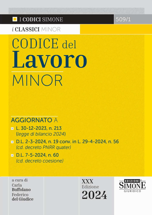 Codice del Lavoro. Ediz. minor