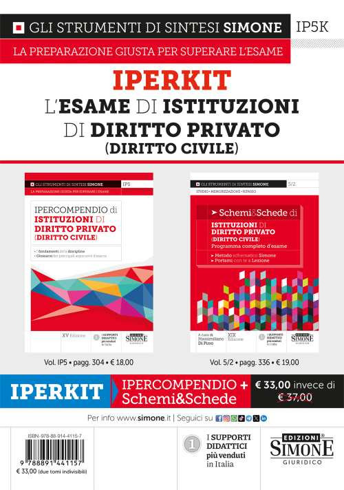 L'esame di istituzioni di diritto privato (diritto civile). Iperkit: Ipercompendio di istituzioni di diritto privato (diritto civile)-Schemi & schede di istituzioni di diritto privato (diritto civile)