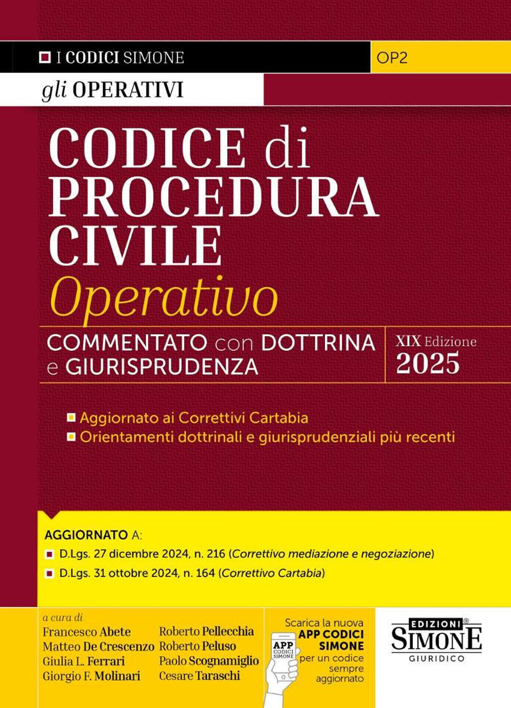 Codice di procedura civile operativo. Annotato con dottrina e giurisprudenza. Con App Codici Simone. Con aggiornamento online