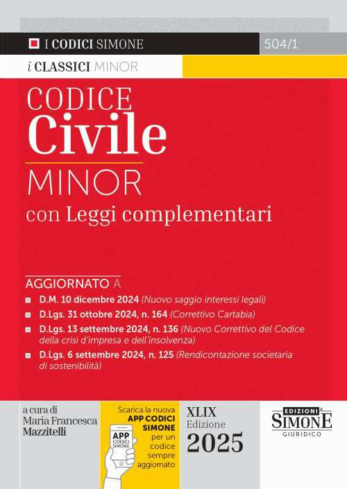 Codice civile. Ediz. minor. Con app