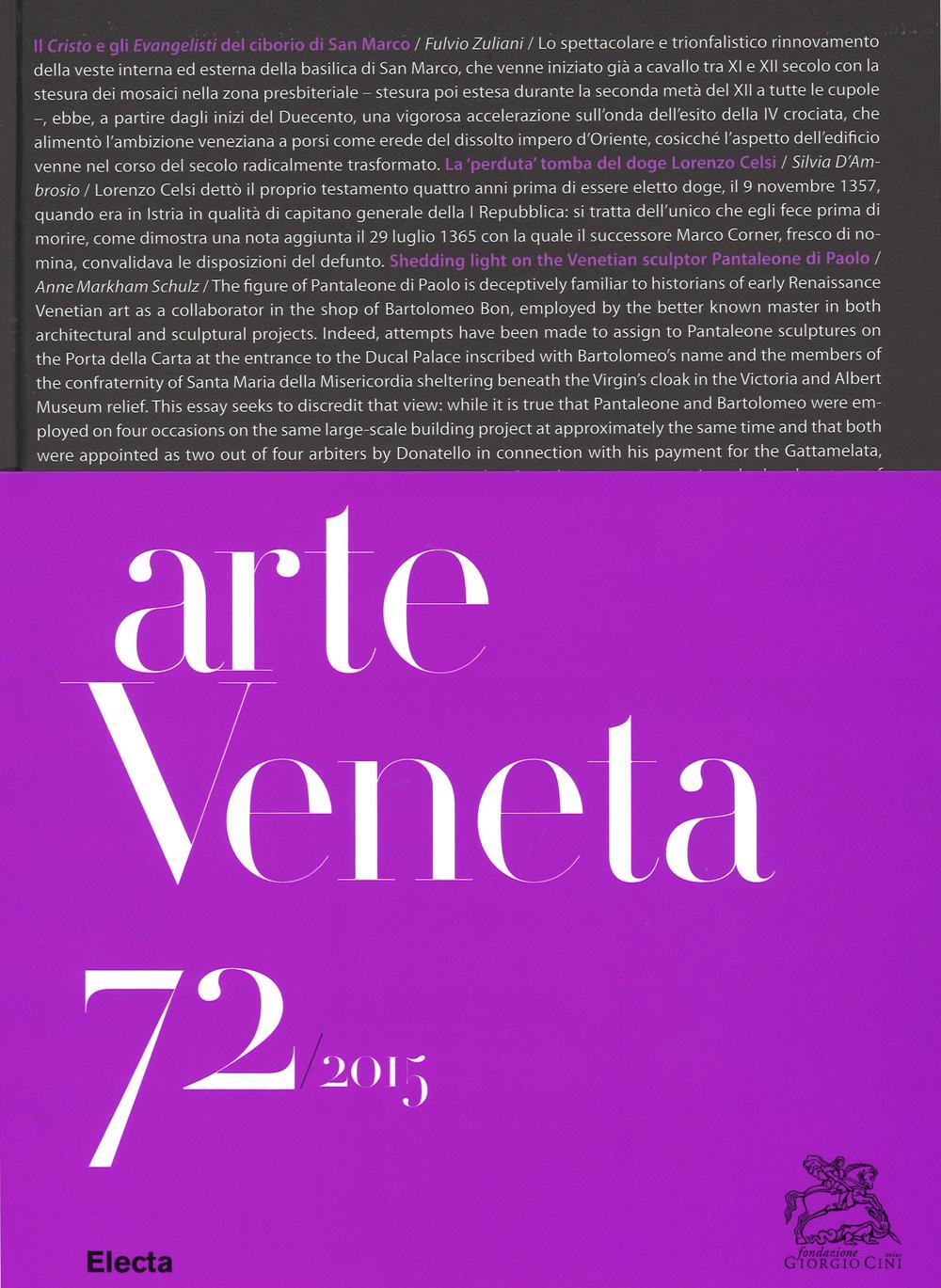 Arte veneta. Rivista di storia dell'arte (2015). Ediz. illustrata. Vol. 72