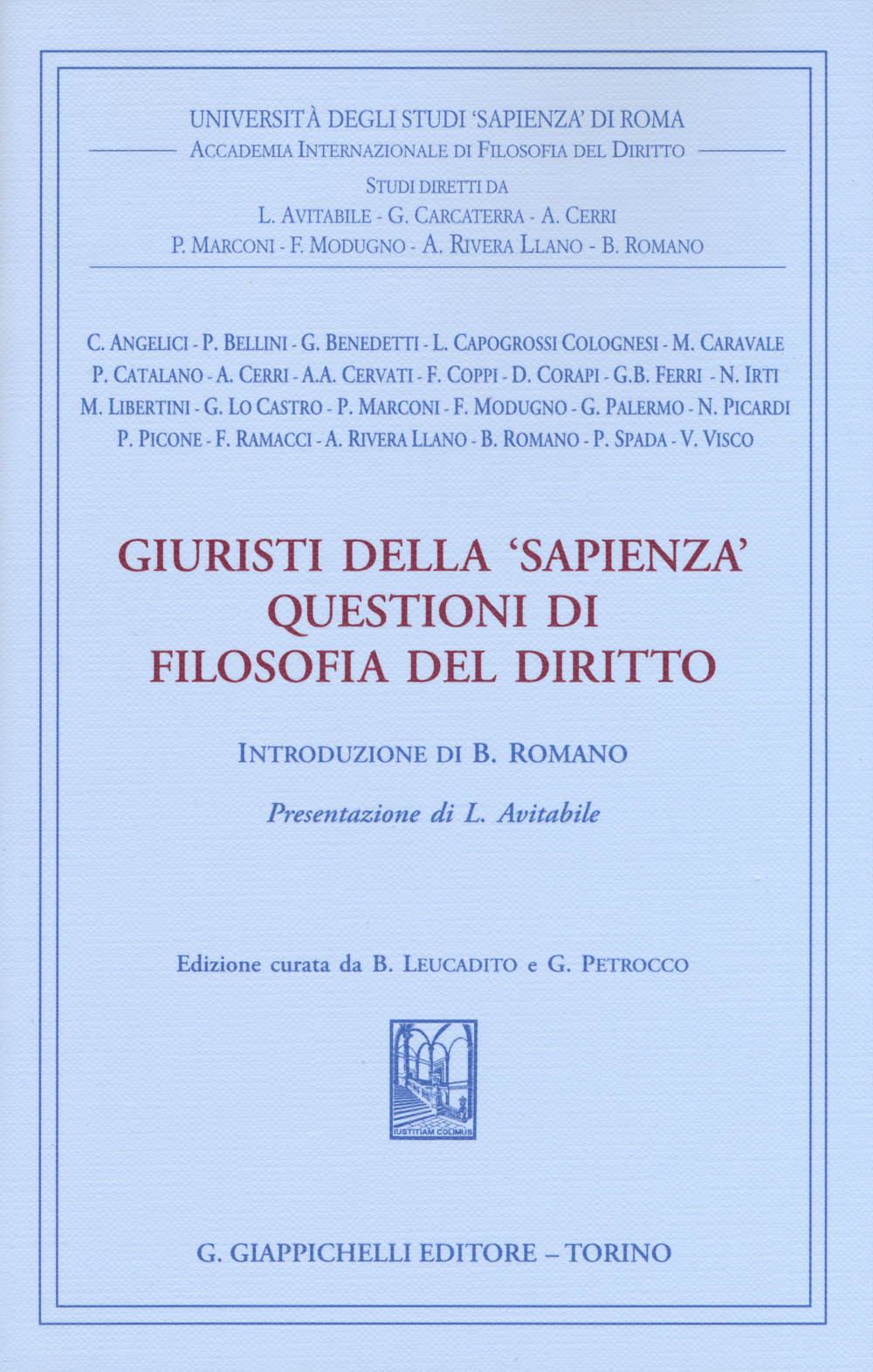 Giuristi della «Sapienza». Questioni di filosofia del diritto