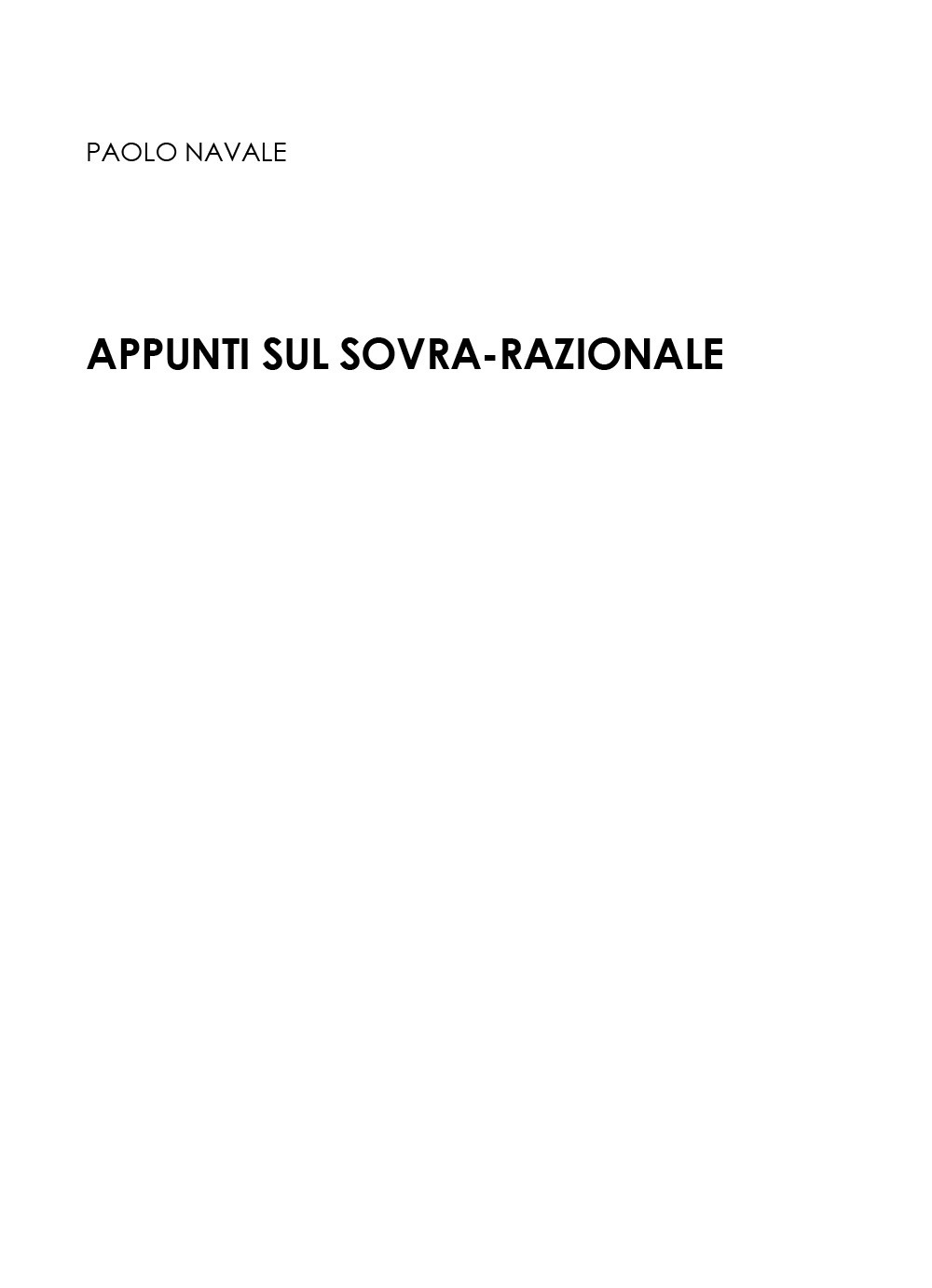 Appunti sul sovra-razionale