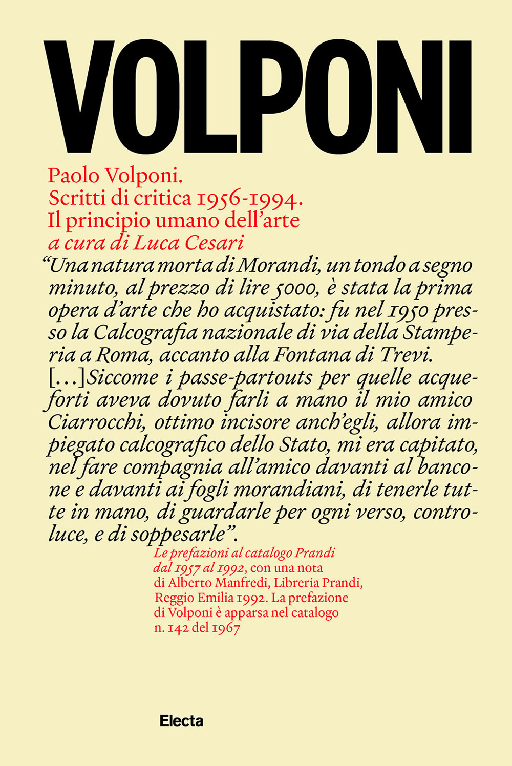 Paolo Volponi. Scritti di critica 1956-1994. Il principio umano dell'arte