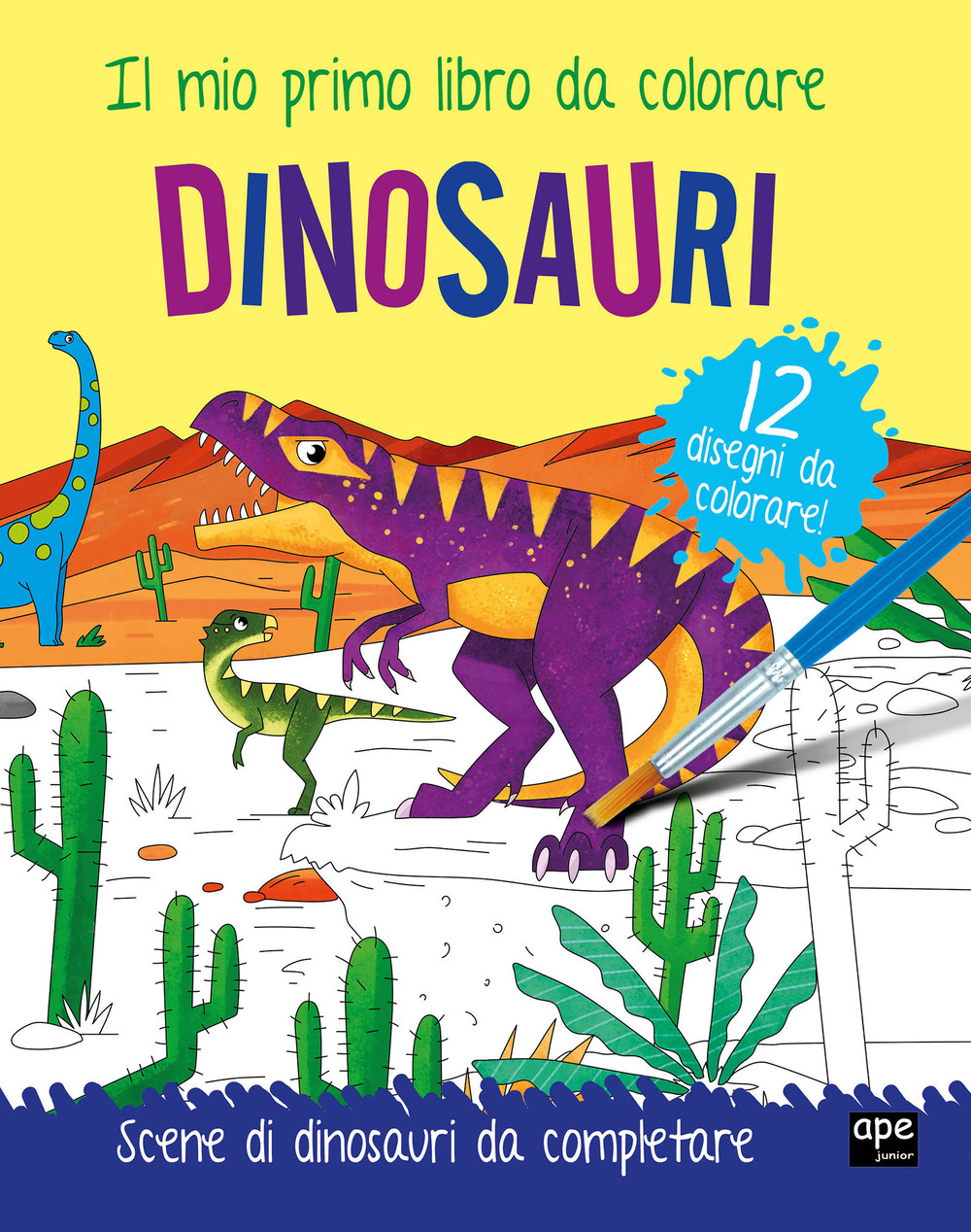 Dinosauri. Il mio primo libro da colorare. Ediz. a colori. Con acquerello. Con pennello