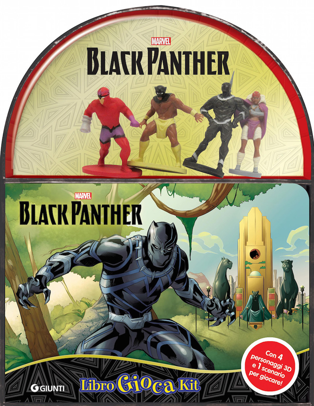 Black Panther. Marvel. Libro gioca kit. Ediz. a colori. Con 4 personaggi 3D. Con scenario per giocare