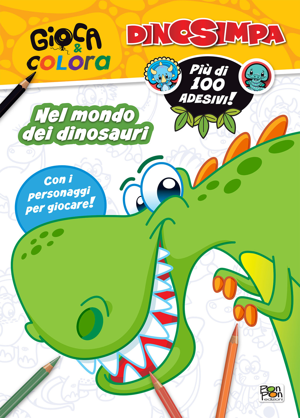 Nel mondo dei dinosauri. Dinosimpa. Gioca & colora. Con adesivi. Ediz. a colori