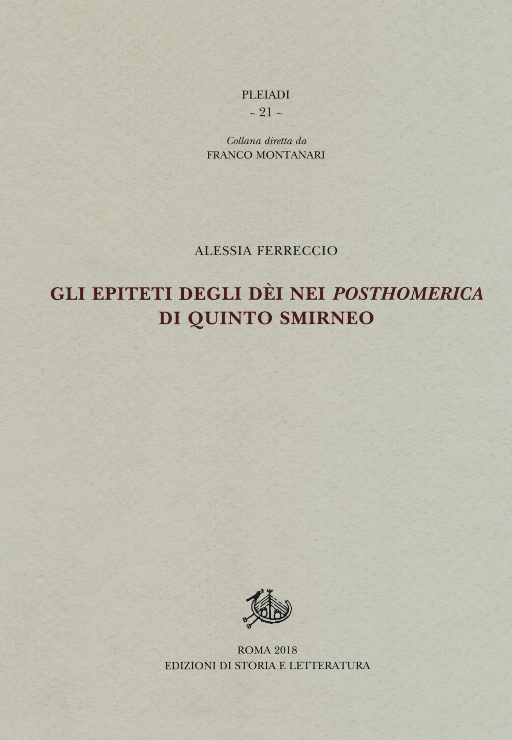 Gli epiteti degli dèi nei «Posthomerica» di Quinto Smirneo