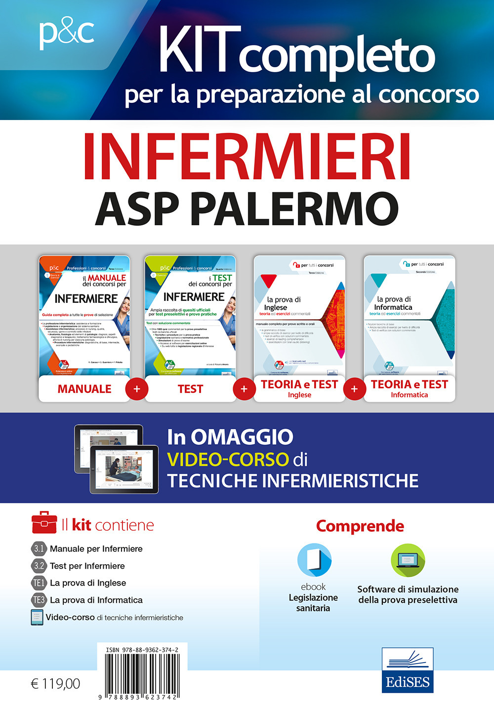 Kit completo per la preparazione al concorso infermieri ASP Palermo. Il manuale dei concorsi per infermiere- I test dei concorsi per infermiere-La prova di inglese per tutti i concorsi-La prova di informatica per tutti i concorsi. Con e-book. Con software