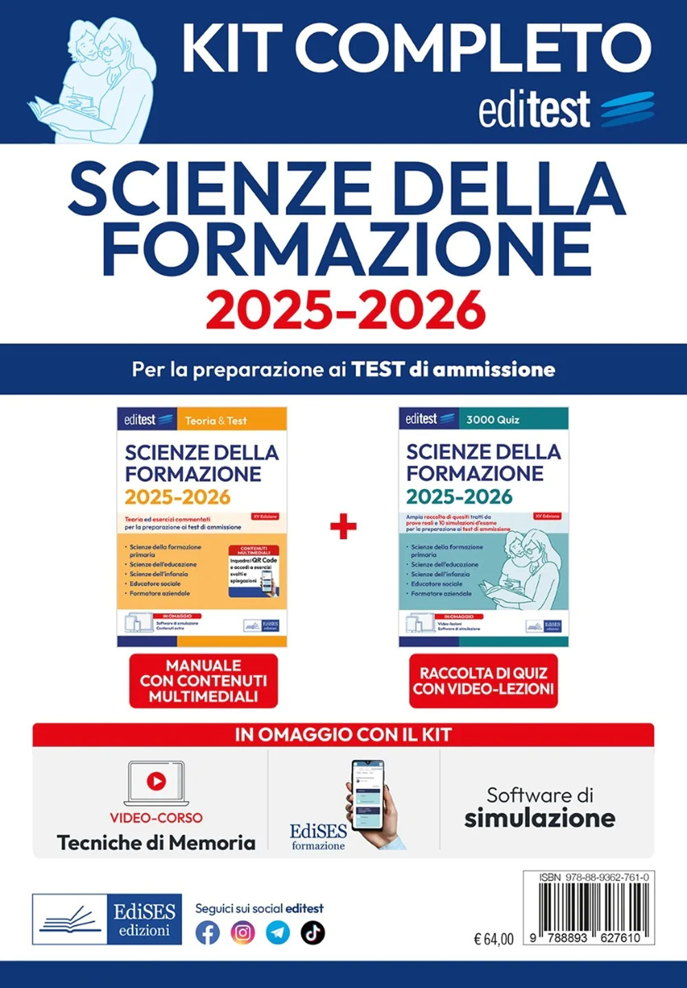 Kit completo EdiTEST Scienze della formazione. Con software di simulazione