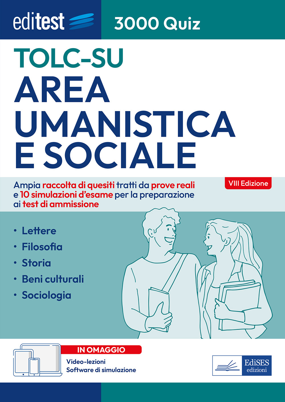 EdiTEST TOLC-SU Area umanistica e sociale 3000 quiz. Ampia raccolta di quesiti tratti da prove reali e 10 simulazioni d'esame per la preparazione ai test di ammissione. Con software di simulazione online e videolezioni