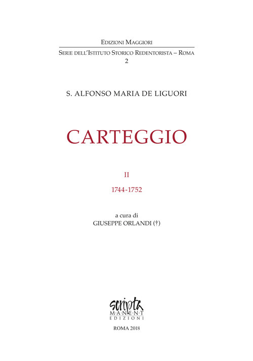 Carteggio. Vol. 2: 1744-1752