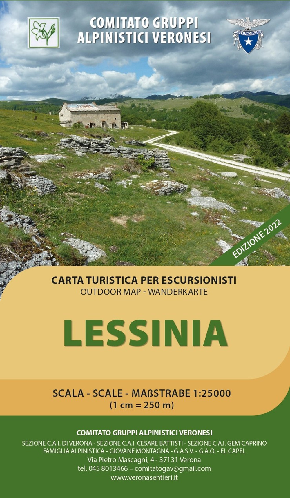 Lessinia. Carta turistica per escursionisti 1:25.000. Outdoor map - wanderkarte