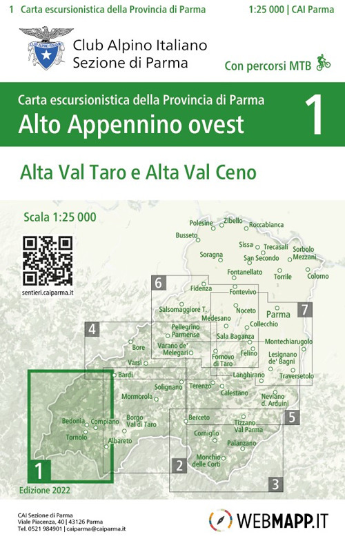 Alto Appennino ovest. Alta Val Taro e Alta Val Ceno. Carta escursionistica scala 1:25.000