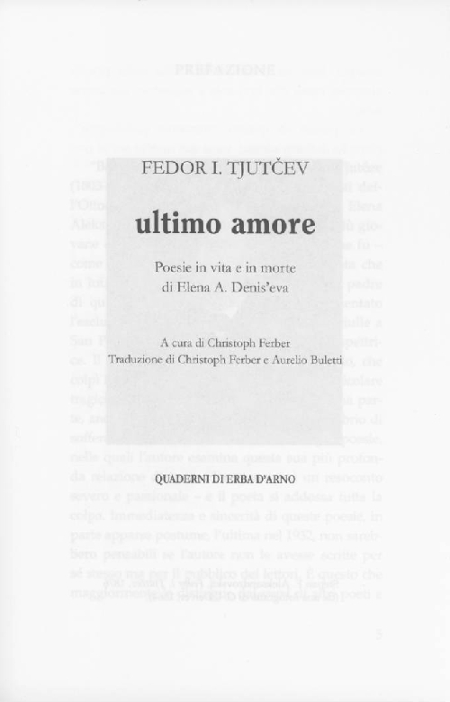 Ultimo amore. Poesie in vita e in morte di Elena A. Denis'eva